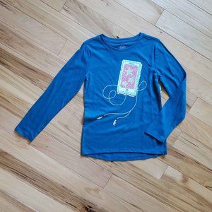 NWT Girl's Long Sleeve Sequin Graphic T-Shirt Size S (6/6X)